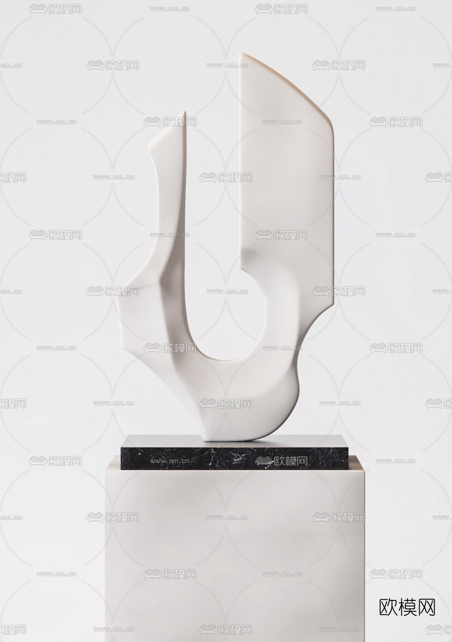 现代艺术抽象雕塑摆件3d模型