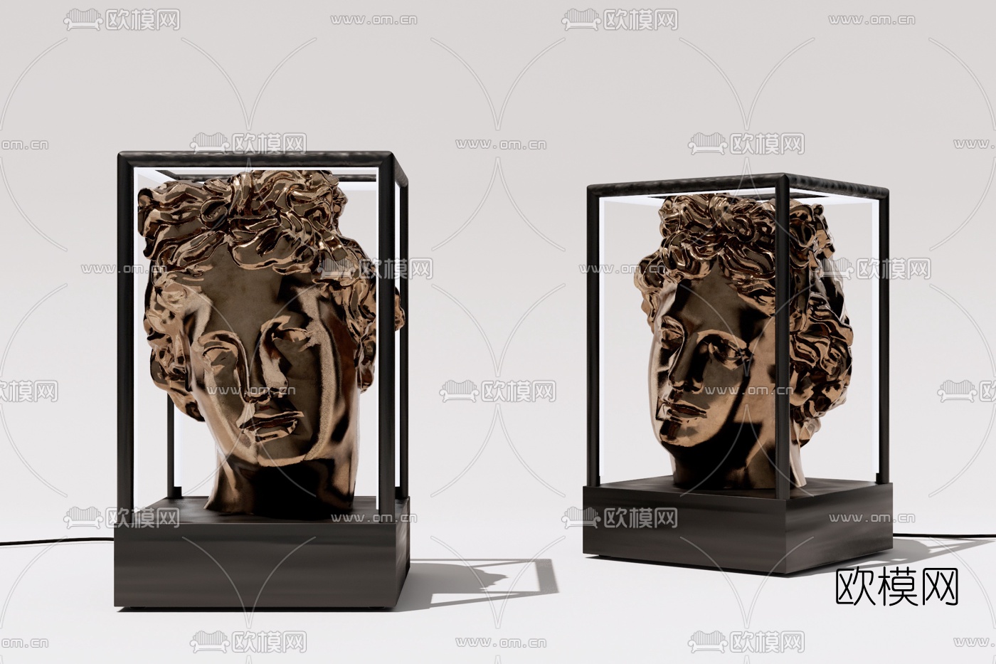 欧式人物头像雕塑su模型下载（渲染图1）