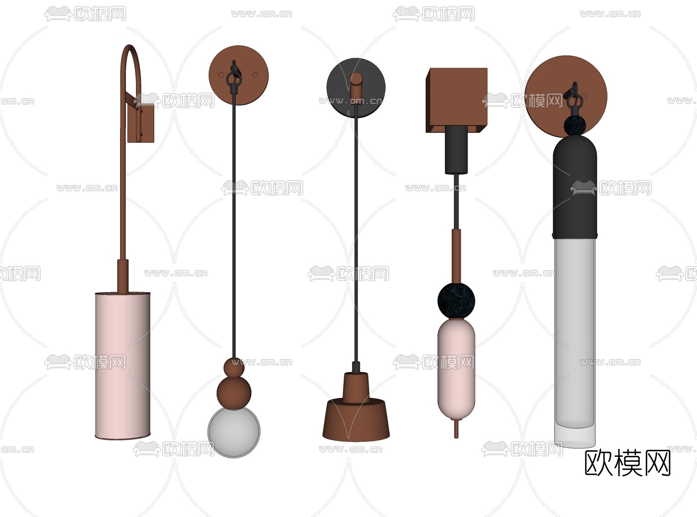 北欧金属壁灯su模型下载