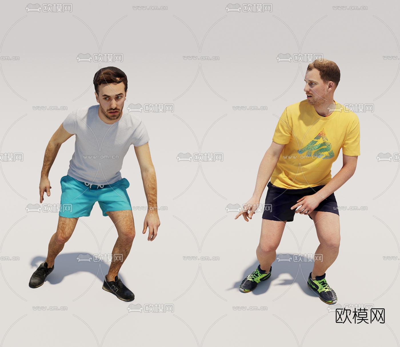 现代运动男士人物3d模型