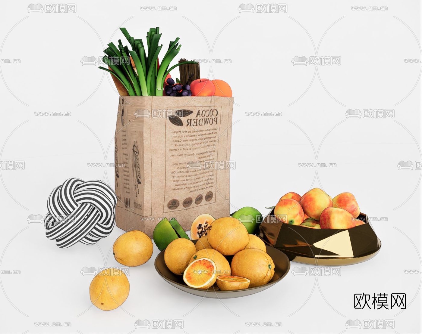 现代食物水果蔬菜su模型下载（渲染图1）