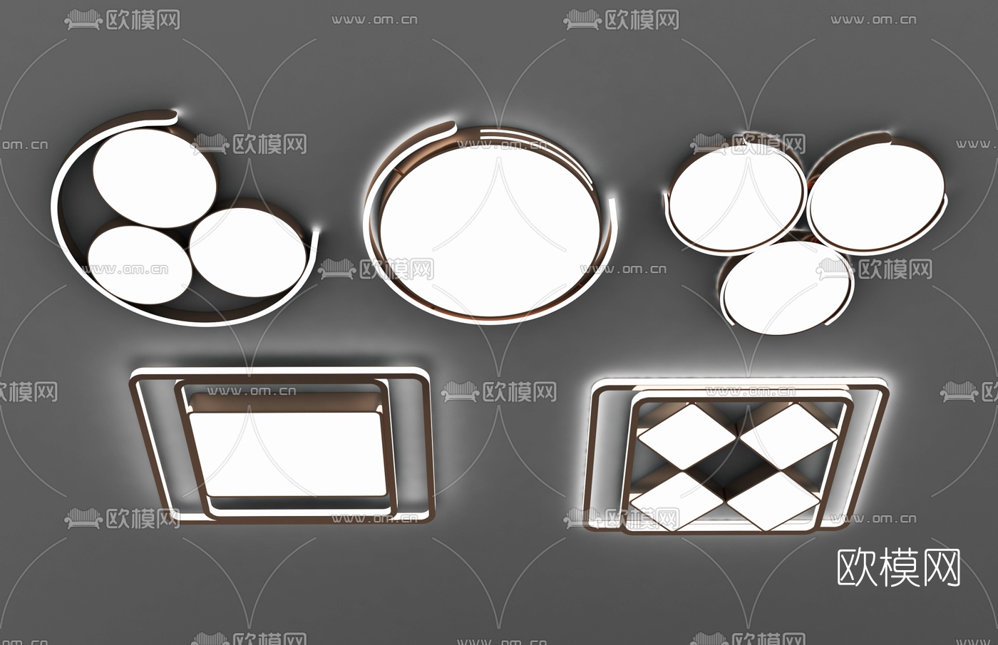 现代金属吸顶灯3d模型