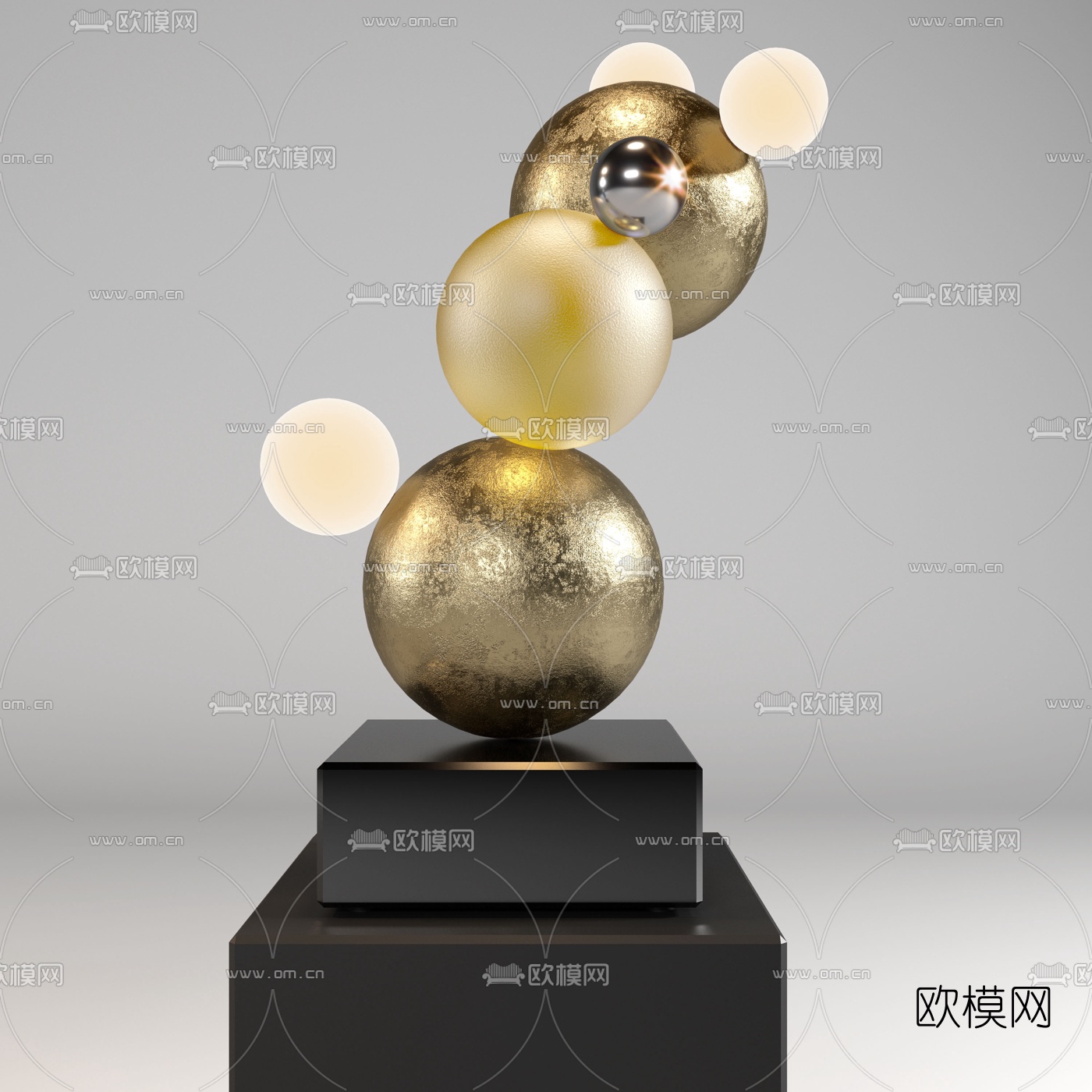 现代抽象雕塑3d模型下载（渲染图3）