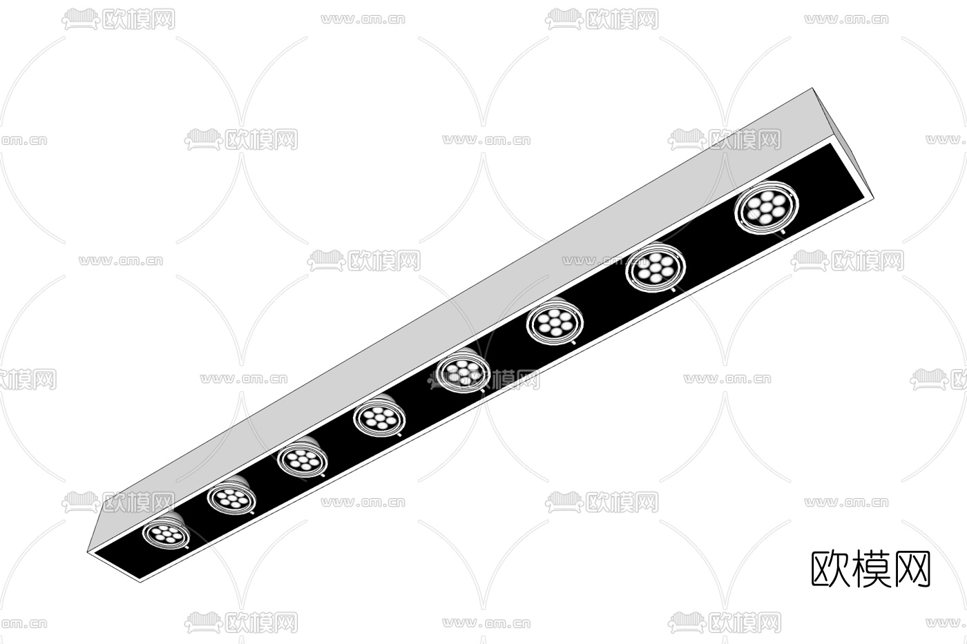 现代筒灯免费su模型下载