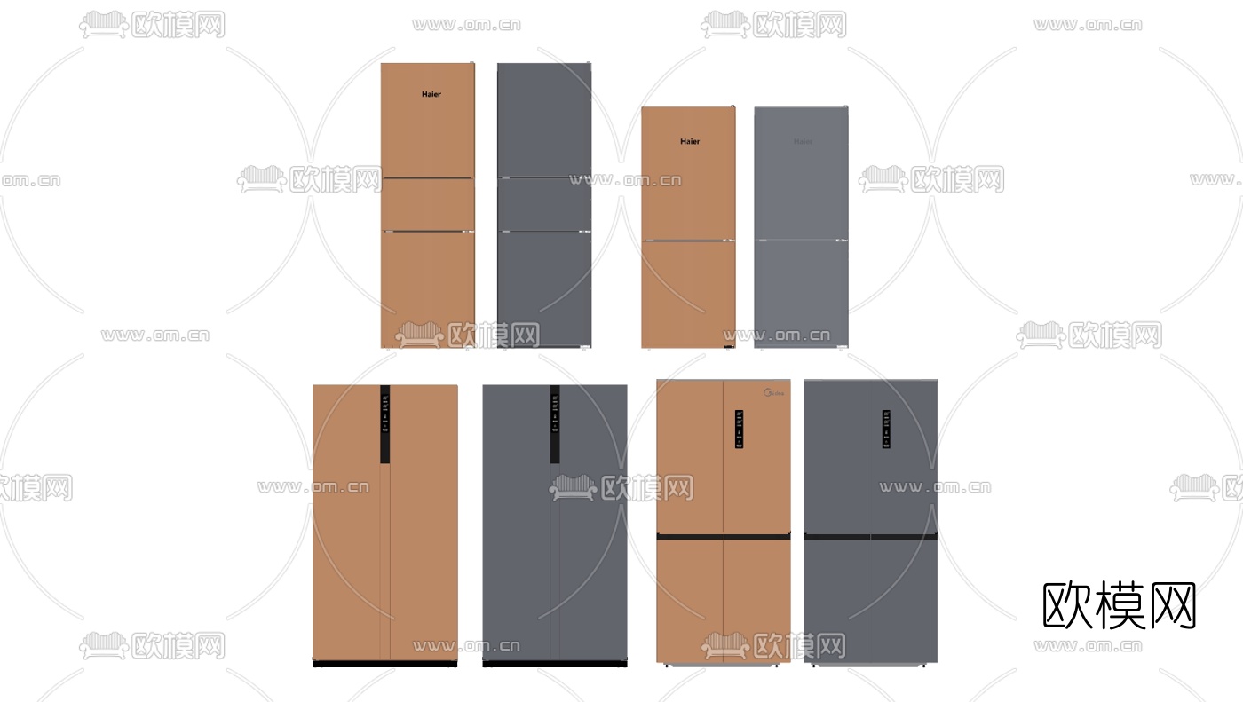 现代智能冰箱单开冰箱su模型下载（渲染图2）
