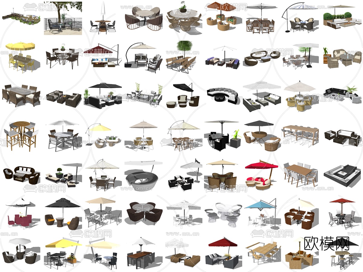 现代户外椅su模型下载