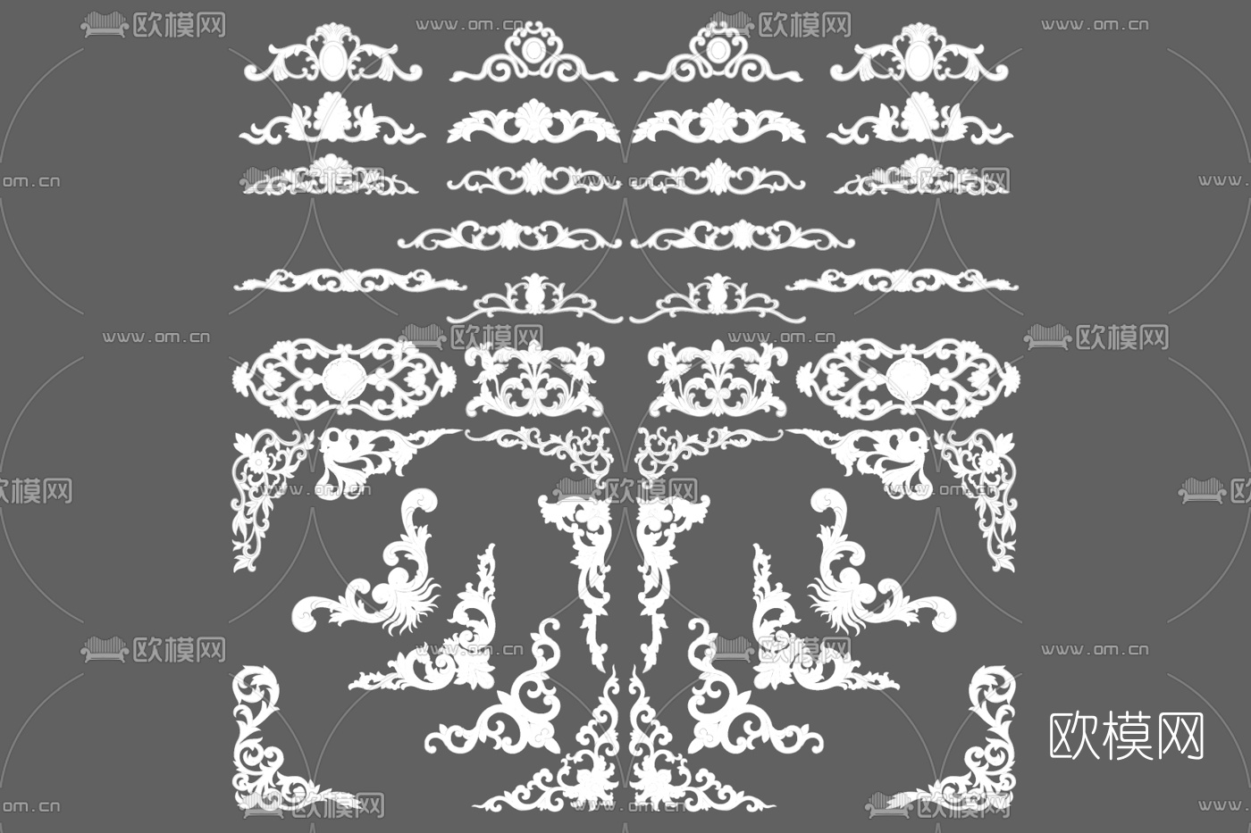 欧式雕花su模型下载