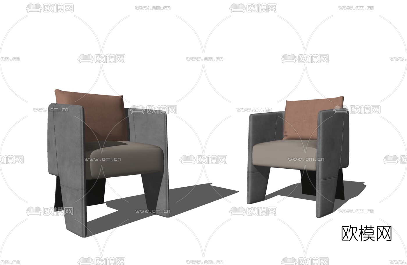 现代时尚单人休闲椅su模型下载