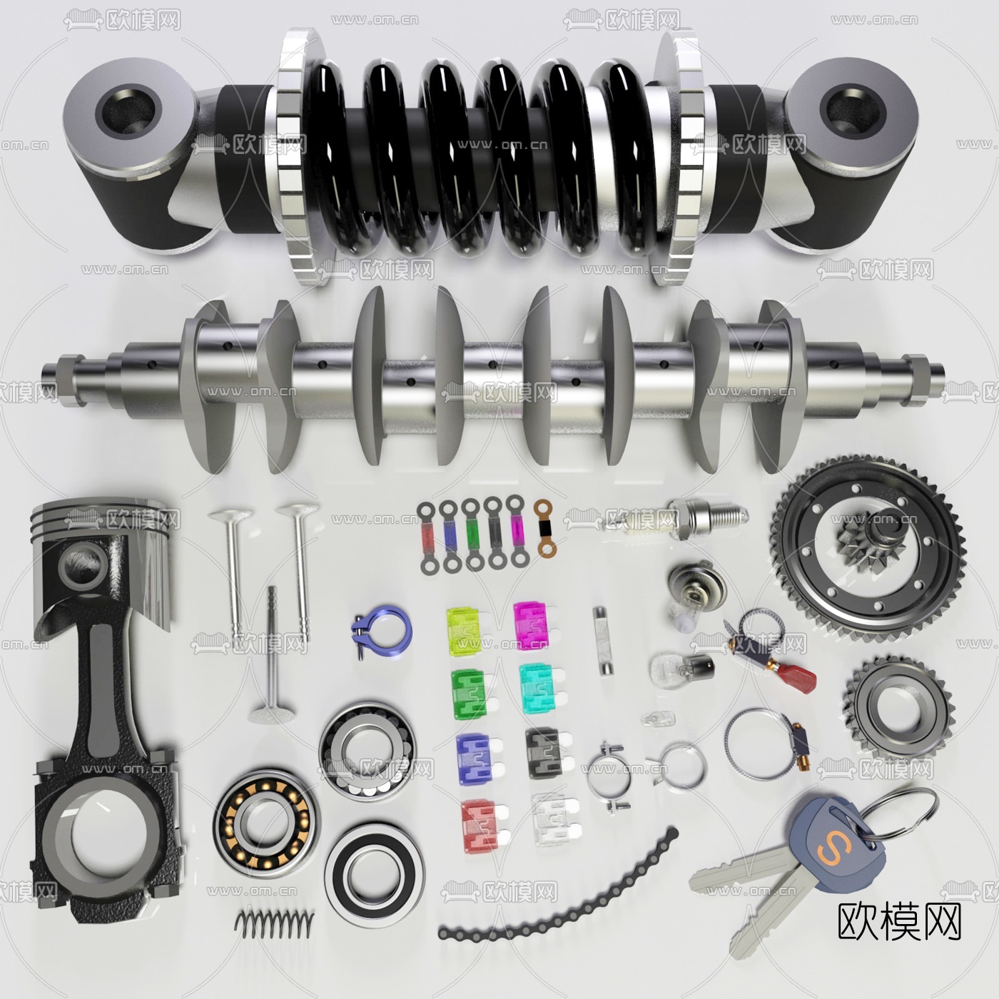 现代汽车零部件3d模型下载（渲染图1）