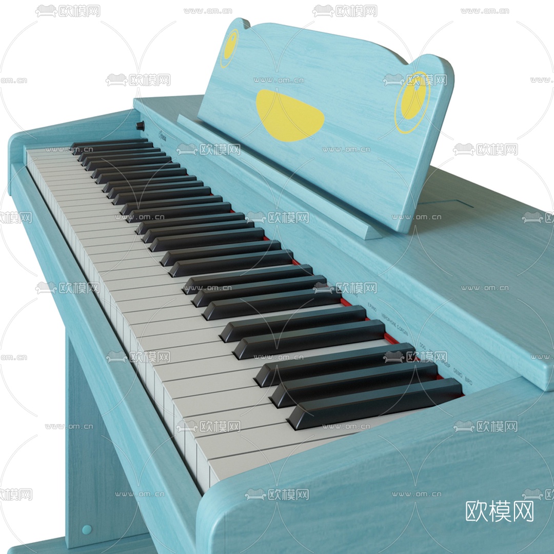 现代儿童钢琴3d模型下载（渲染图3）