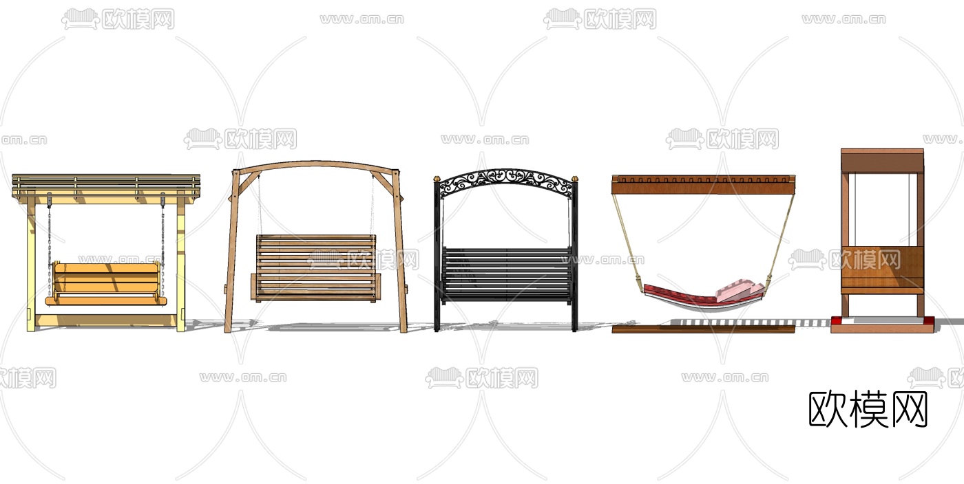 现代秋千椅su模型下载