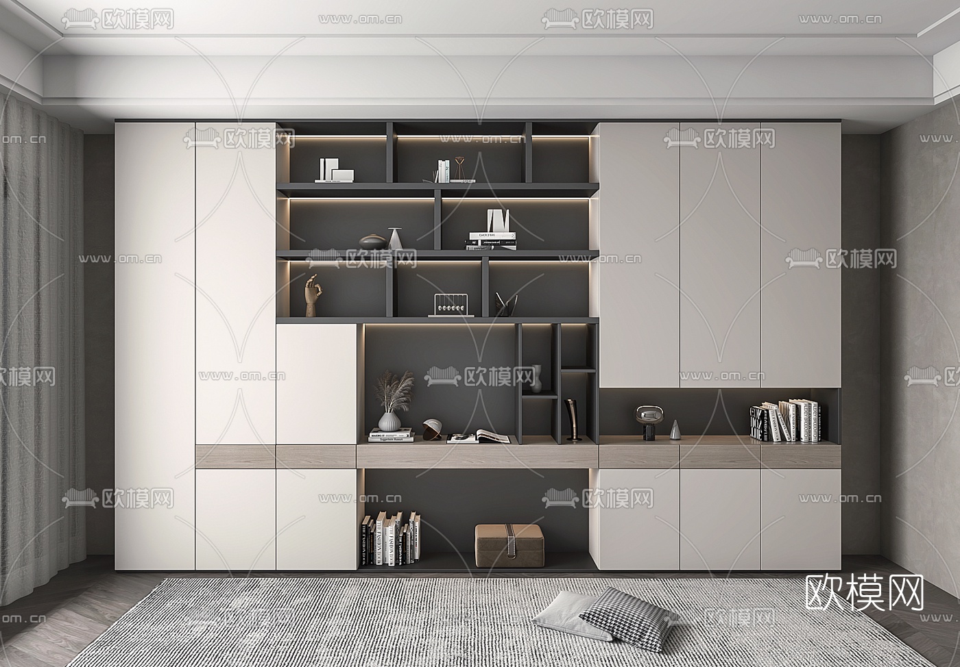 现代装饰柜3d模型下载