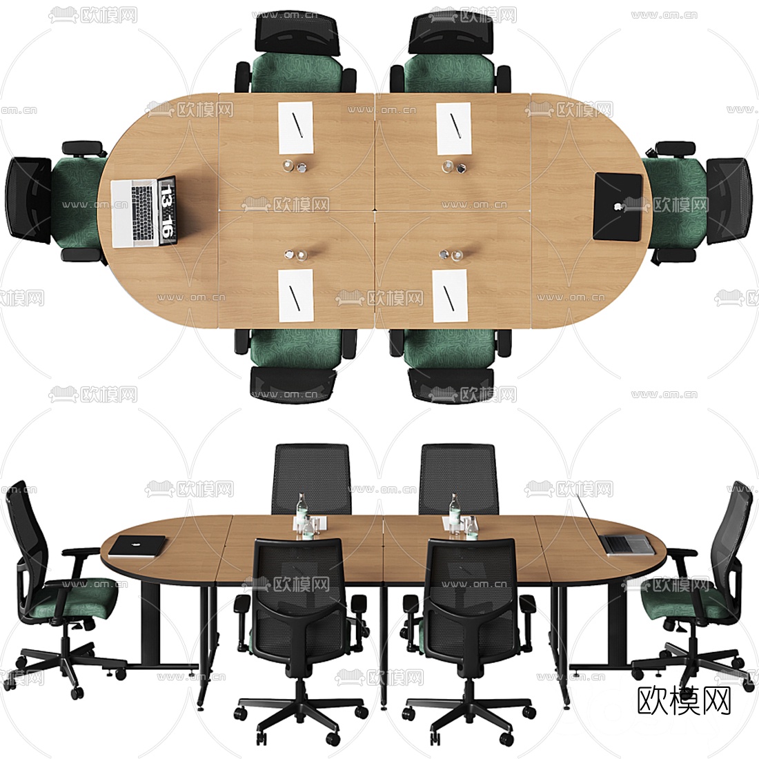 现代会议桌椅3d模型
