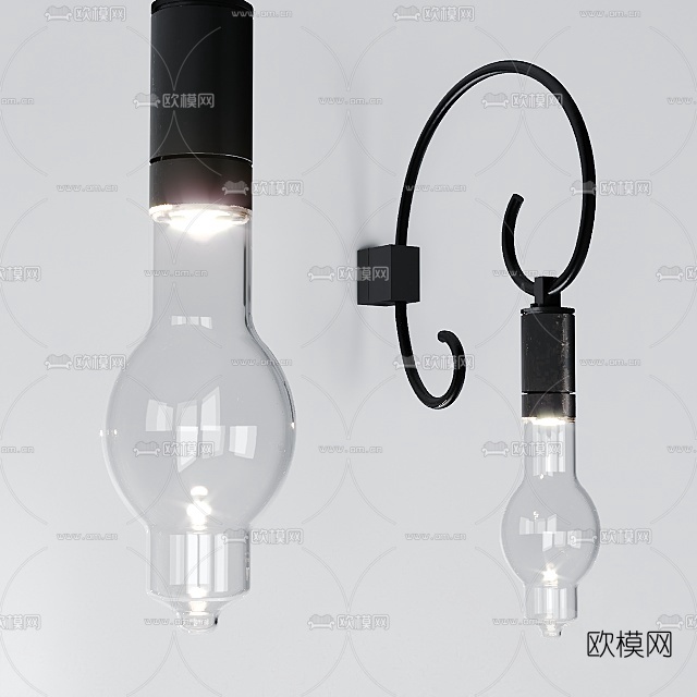 美式金属壁灯免费3d模型下载