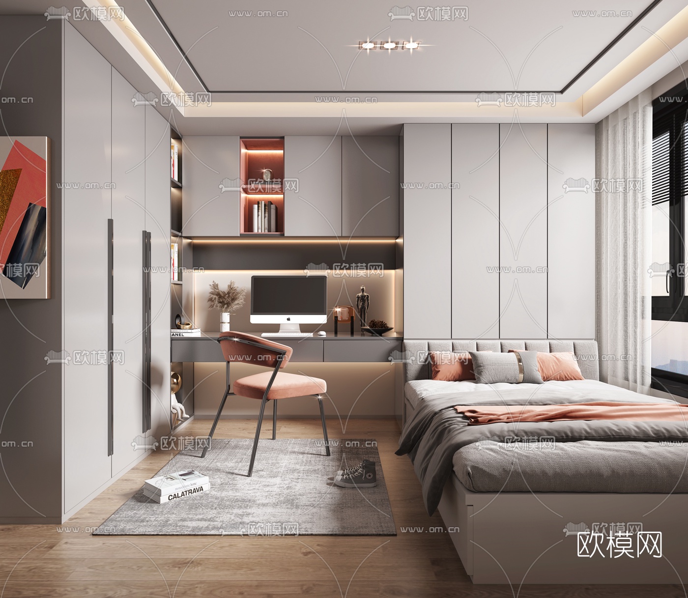 现代榻榻米卧室3d模型
