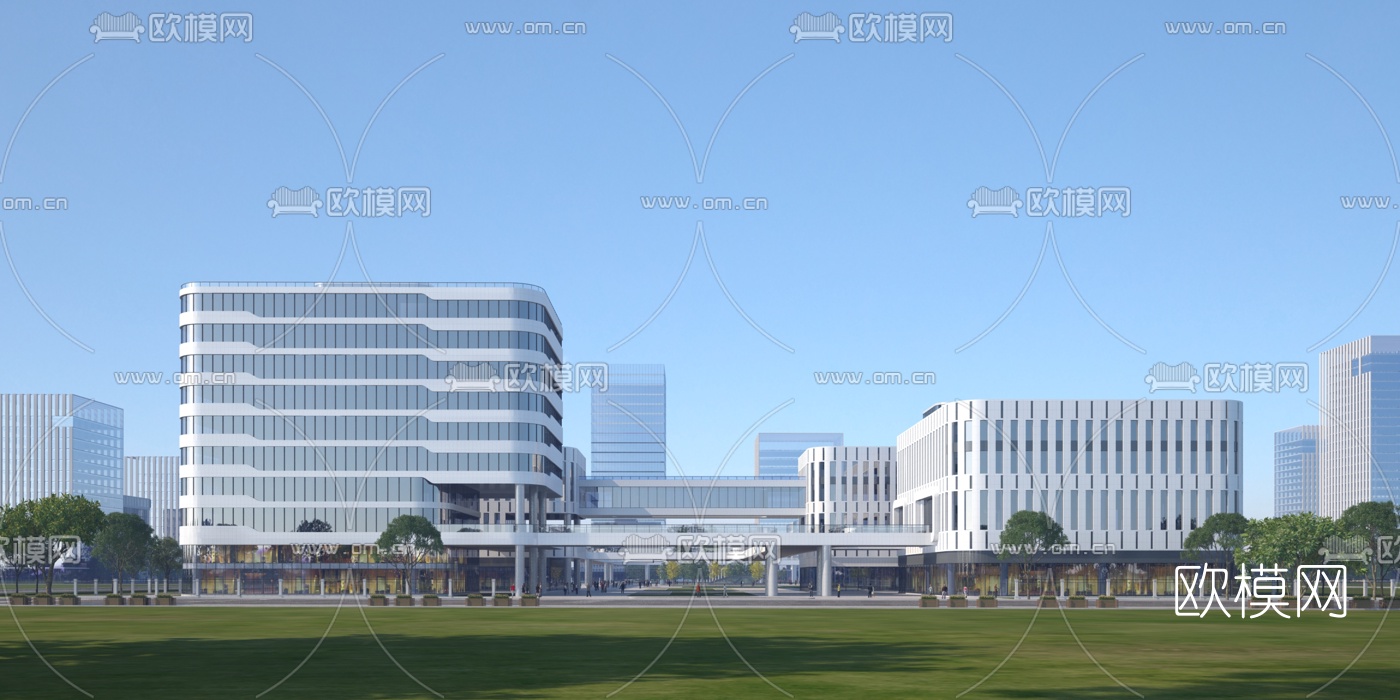 现代办公楼建筑外观3d模型下载