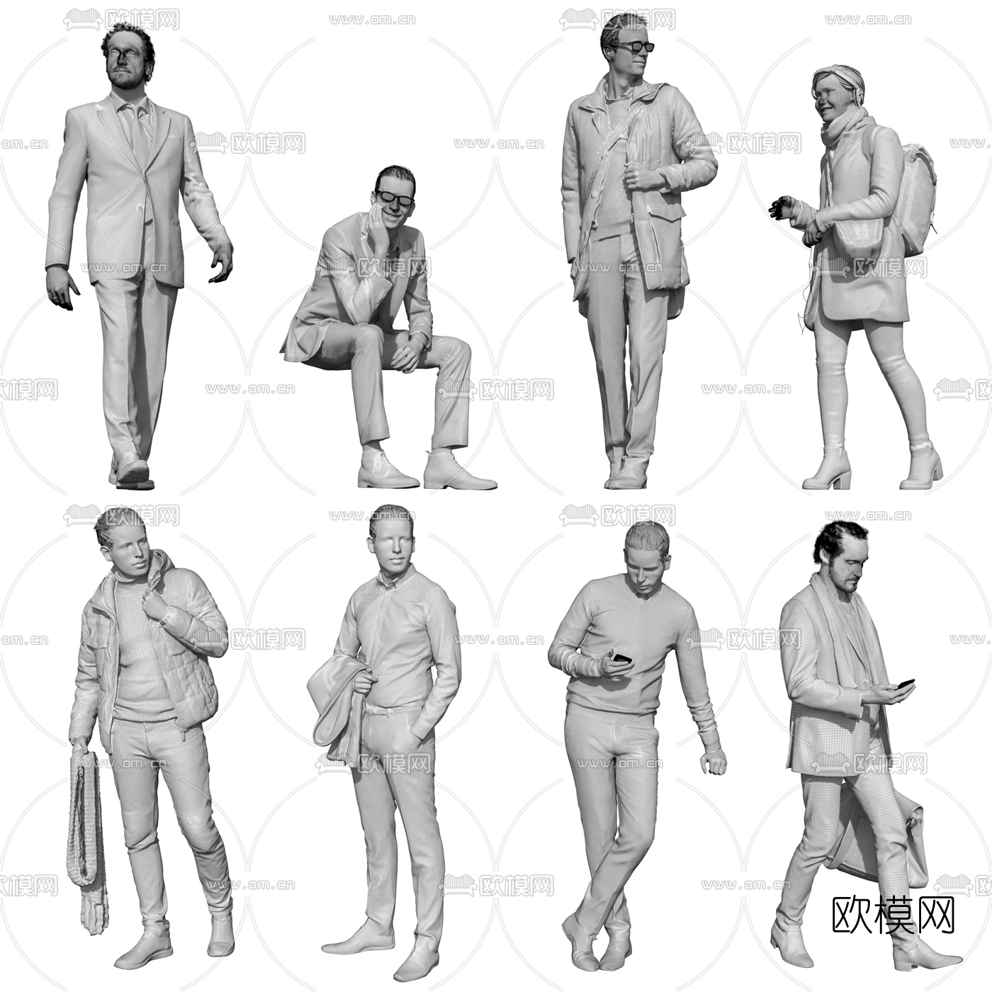 欧式商务人物3d模型