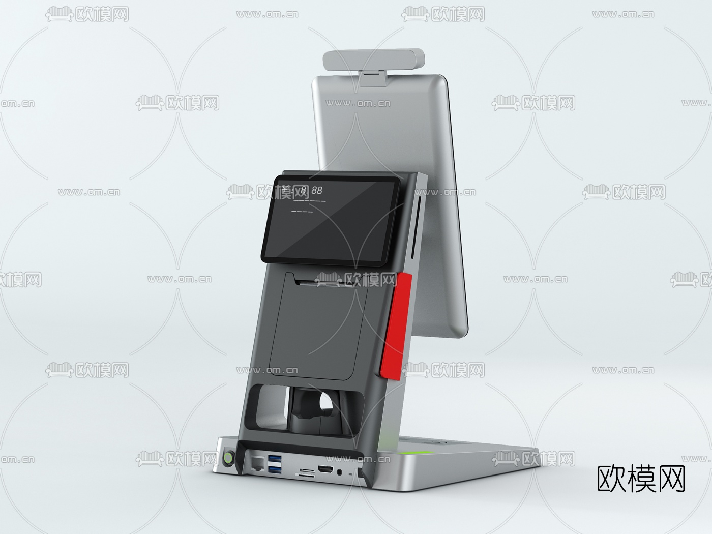 现代自助收银机3d模型下载（渲染图2）