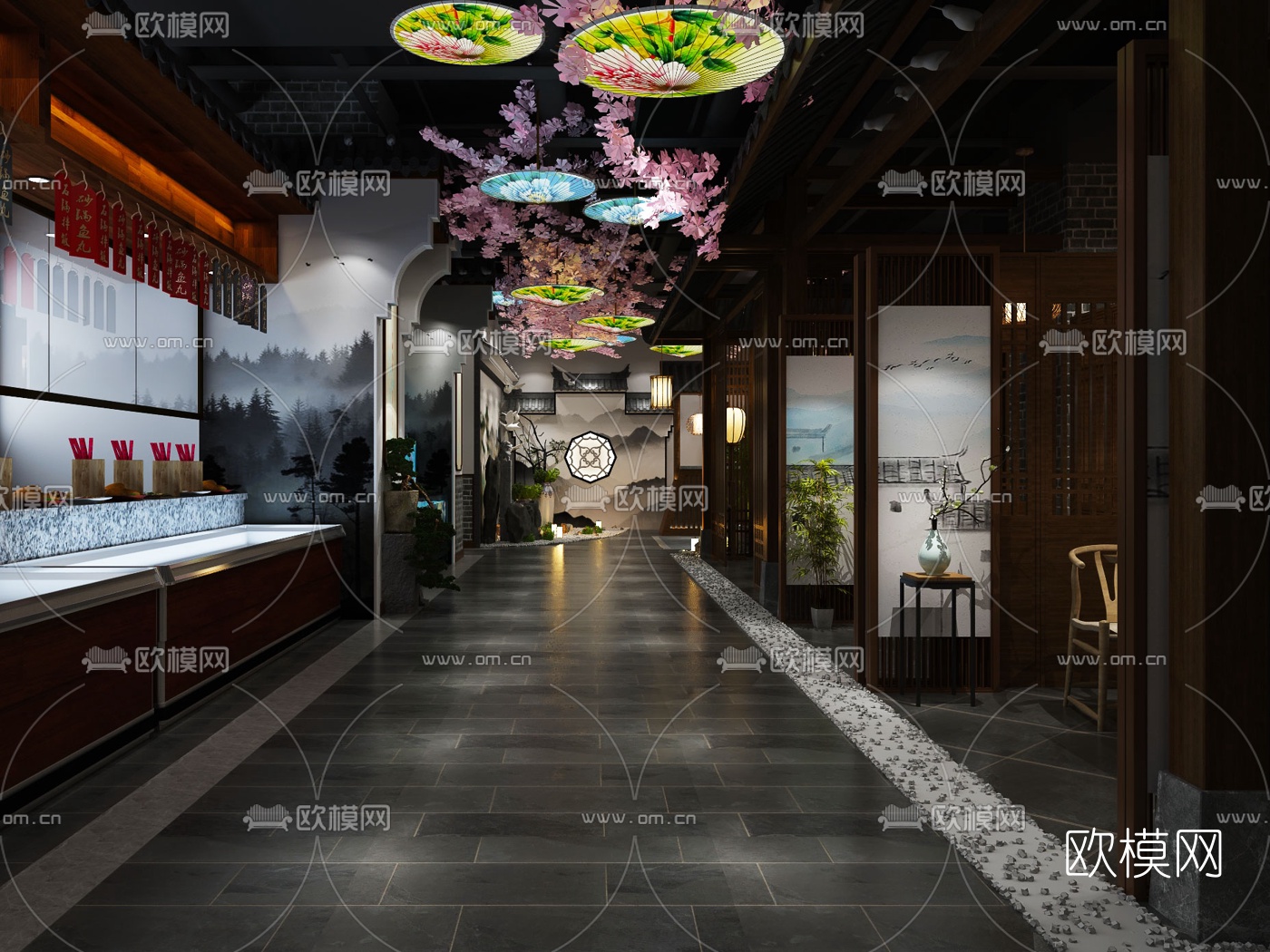 新中式中餐厅3d模型
