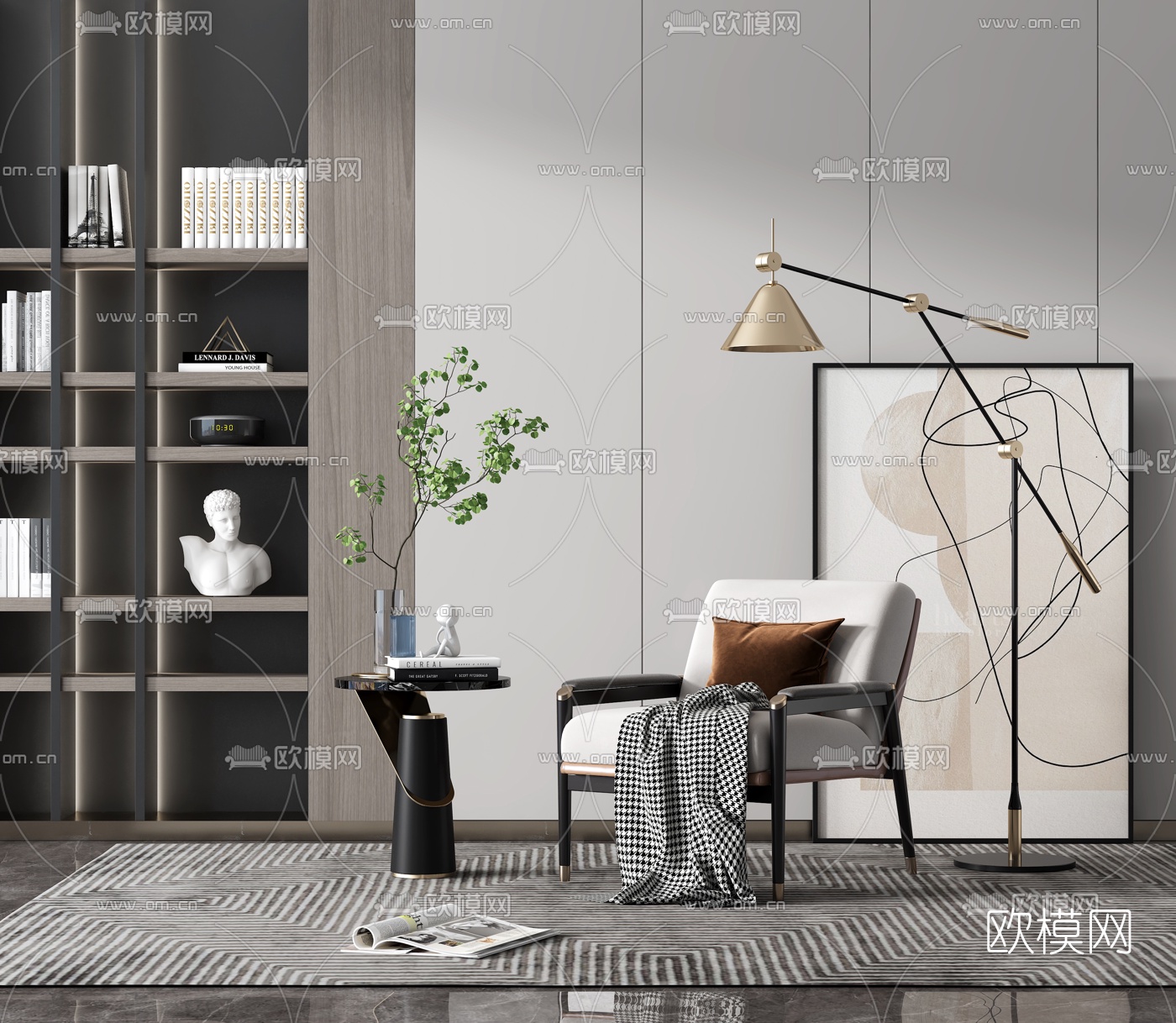 现代布艺休闲椅3d模型