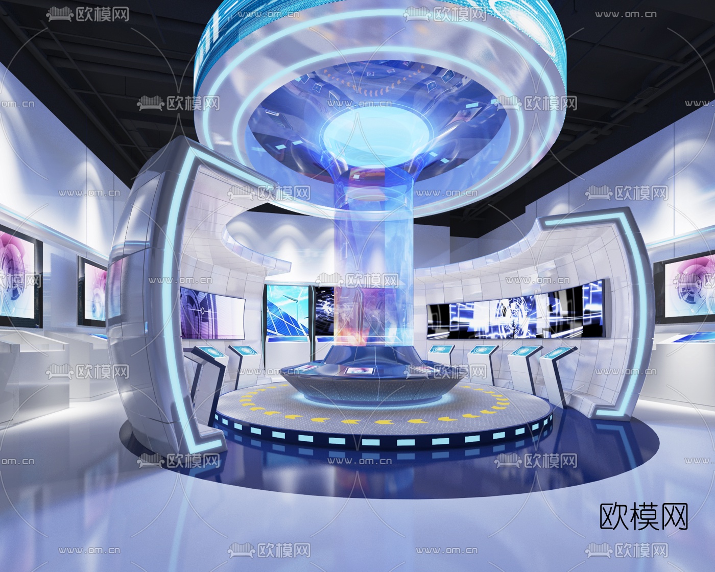 现代科技展厅3d模型