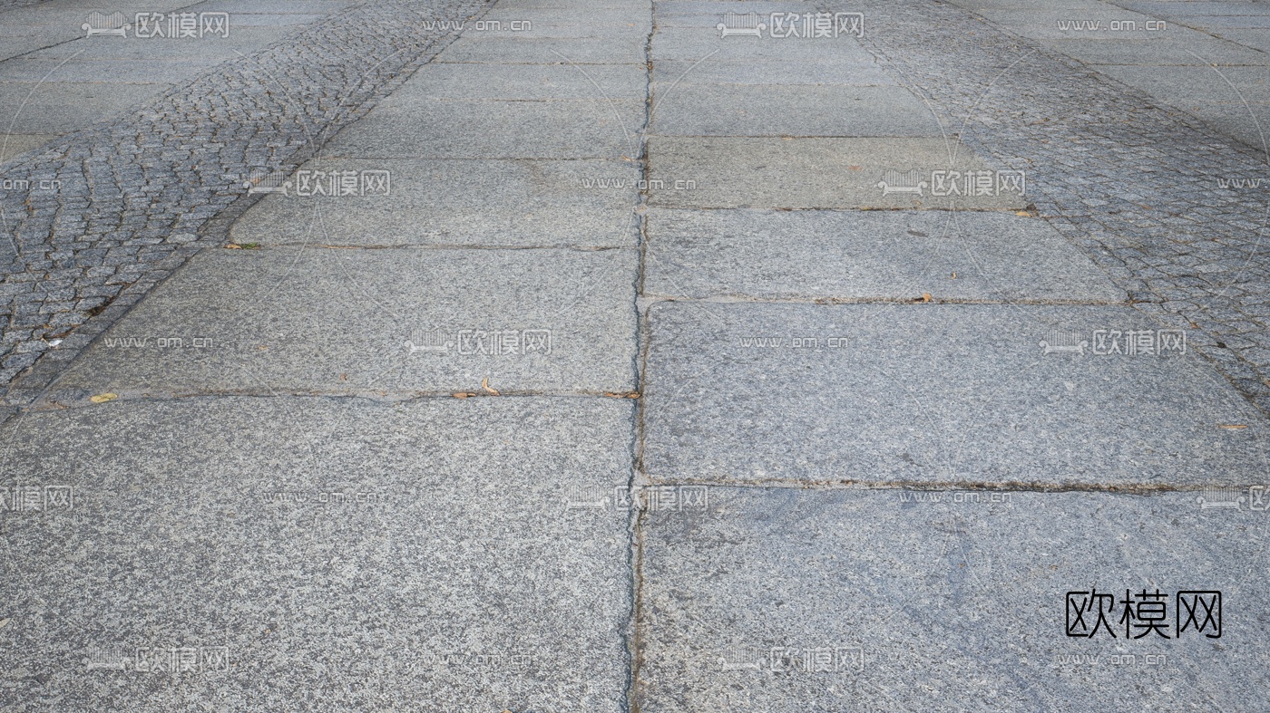 现代混凝土石板道路路面3d模型