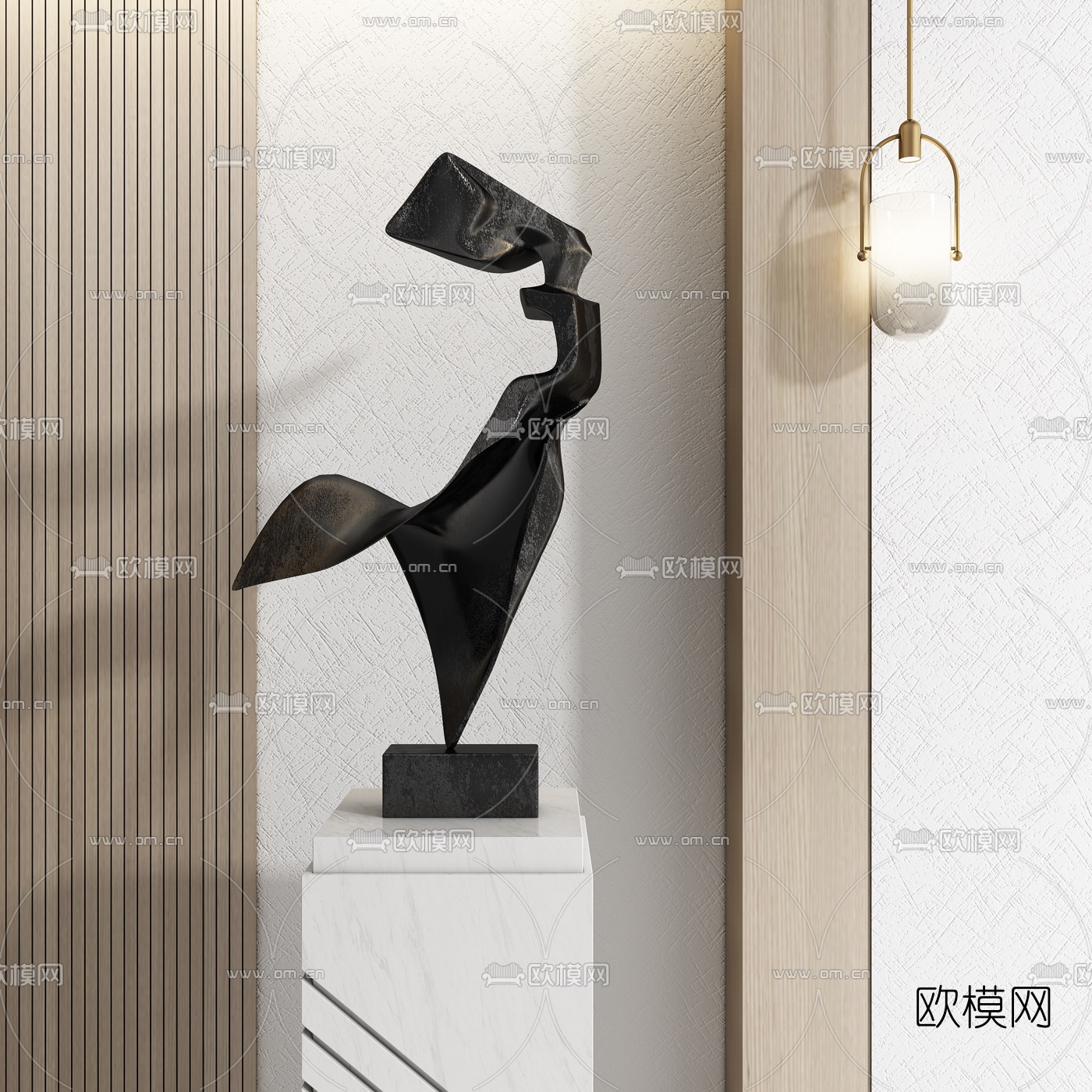 现代抽象雕塑摆件3d模型