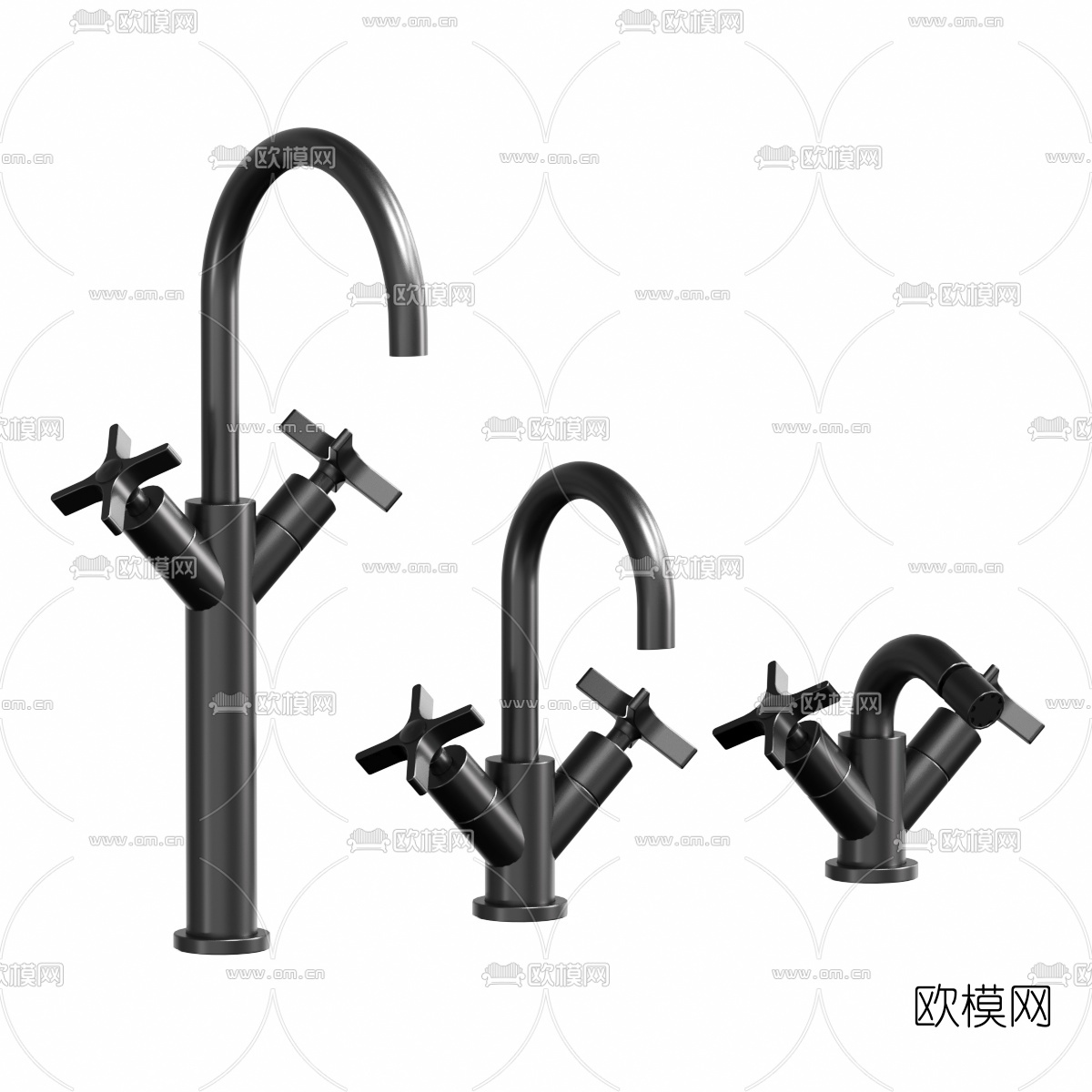 现代花洒开关水龙头3d模型下载（渲染图2）