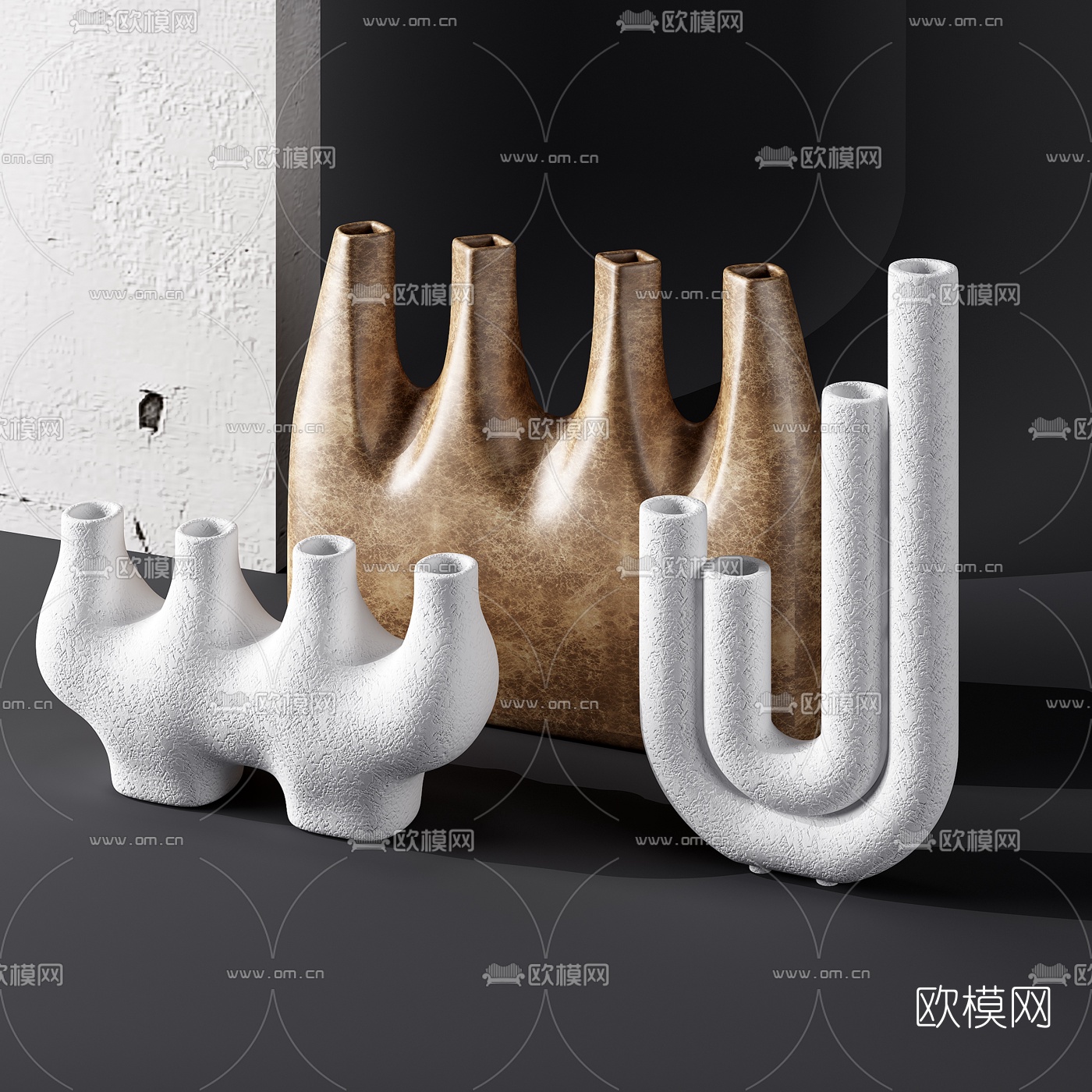 现代艺术器皿摆件3d模型下载（渲染图2）