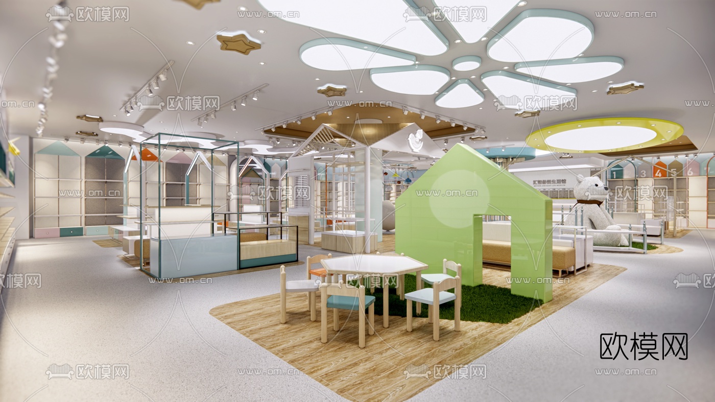 现代母婴生活馆su模型下载（渲染图3）