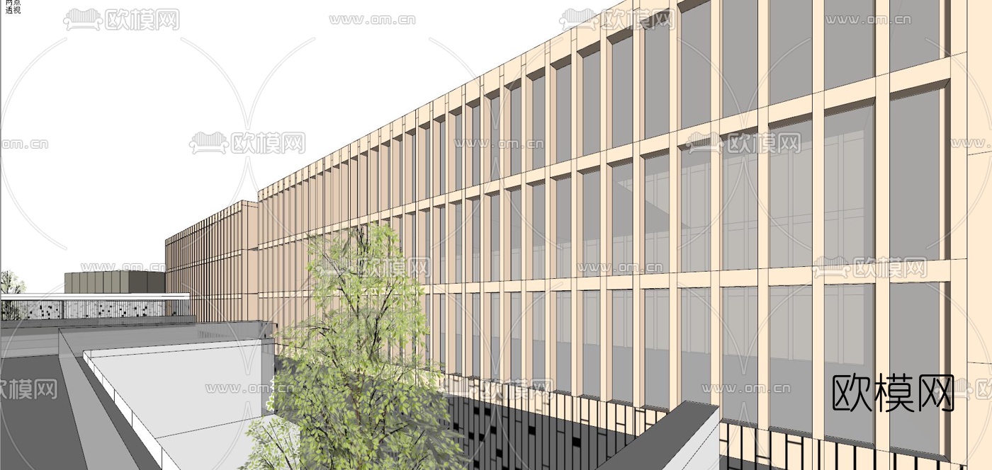 现代幼儿园外观su模型下载（渲染图5）