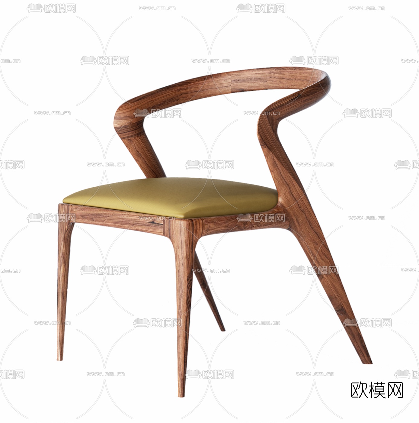 北欧简易单椅3d模型下载（渲染图2）