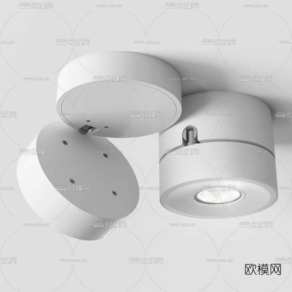 现代筒灯射灯3d模型下载（渲染图3）