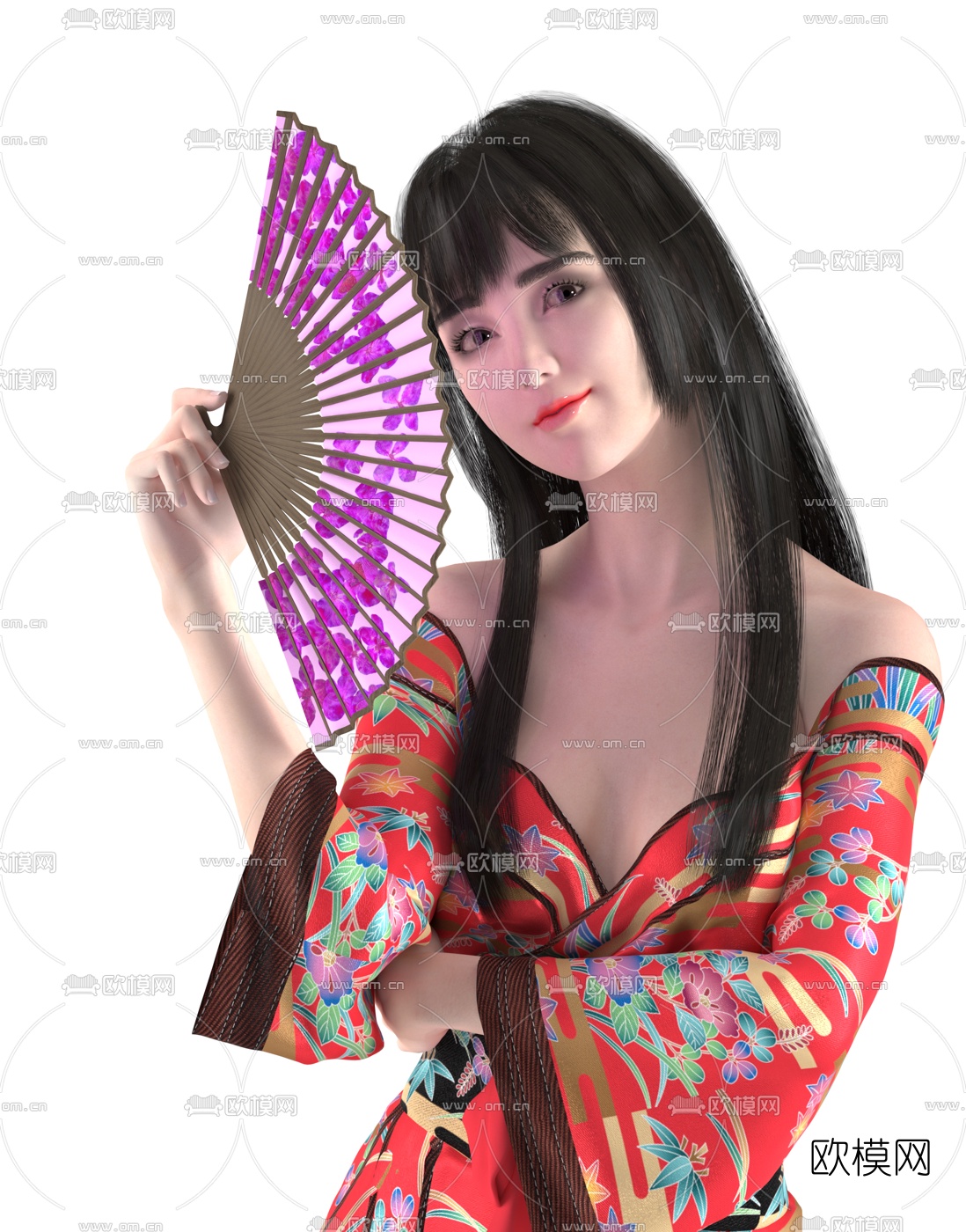 日式和风女性人物3d模型
