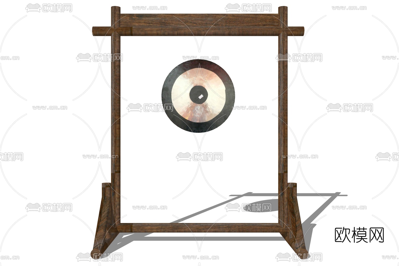 新中式铜锣su模型下载