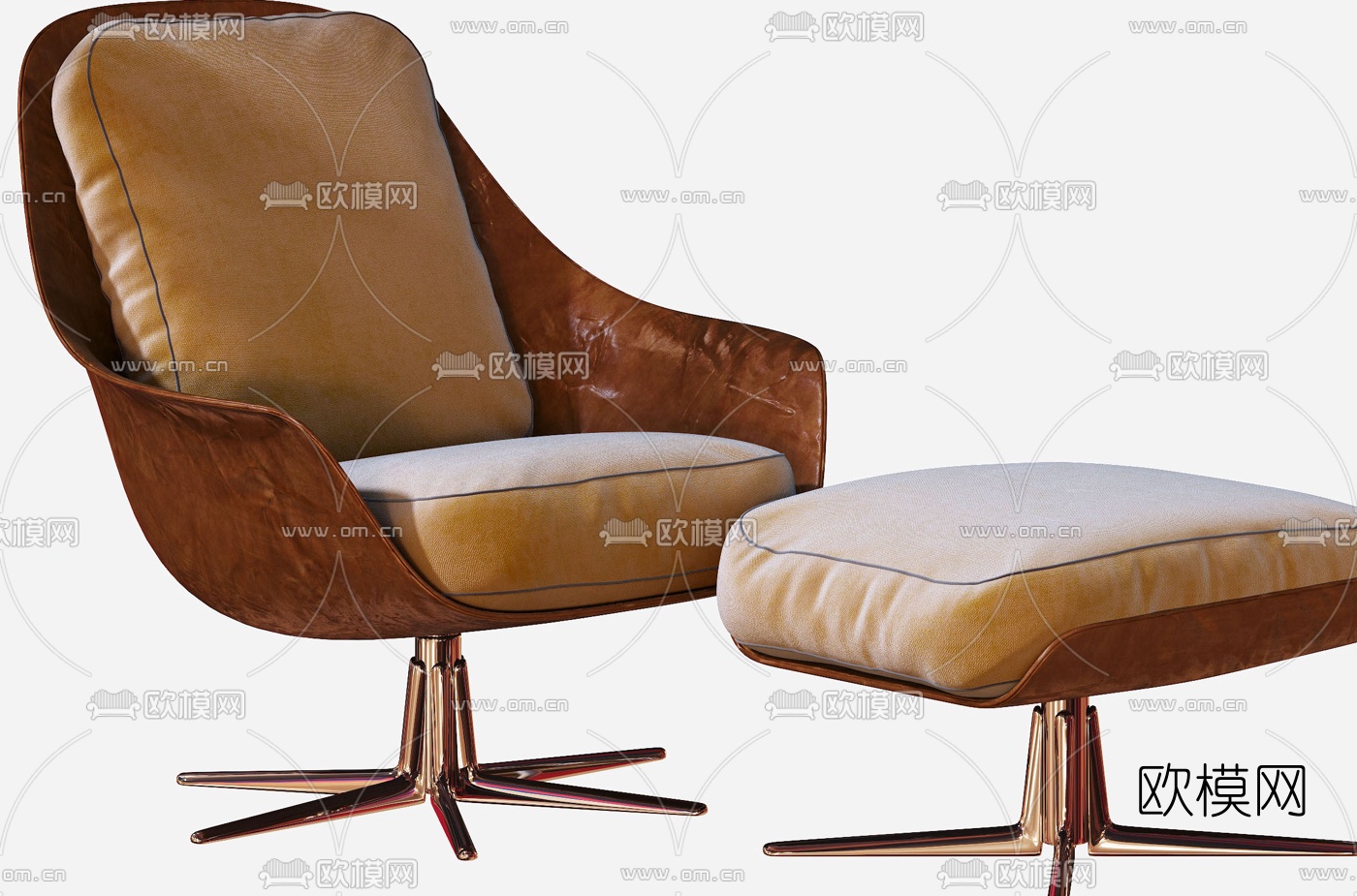 现代布艺休闲椅3d模型下载（渲染图7）