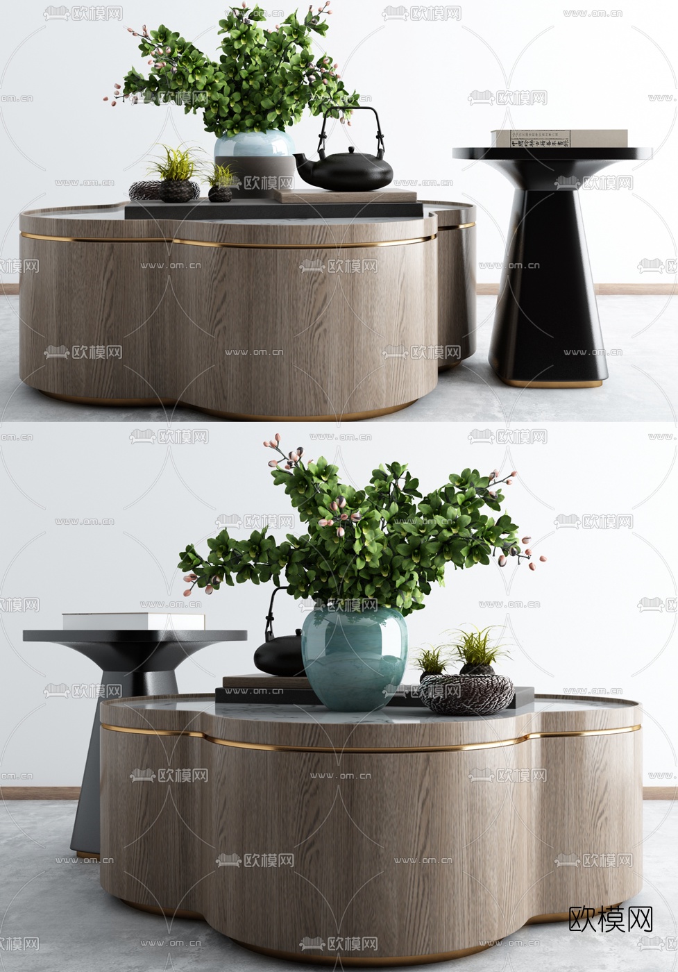 新中式实木茶几3d模型下载