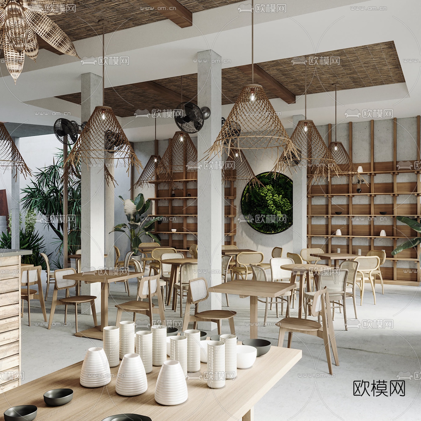 自然风咖啡厅3d模型