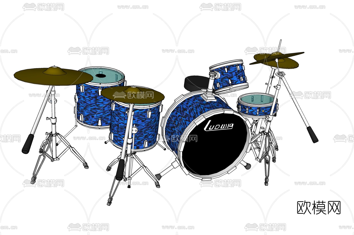现代架子鼓免费su模型下载