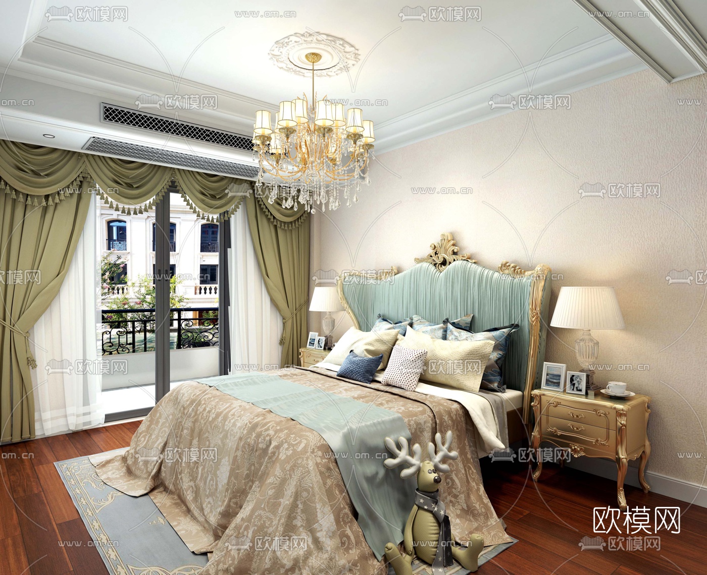 欧式卧室免费3d模型下载