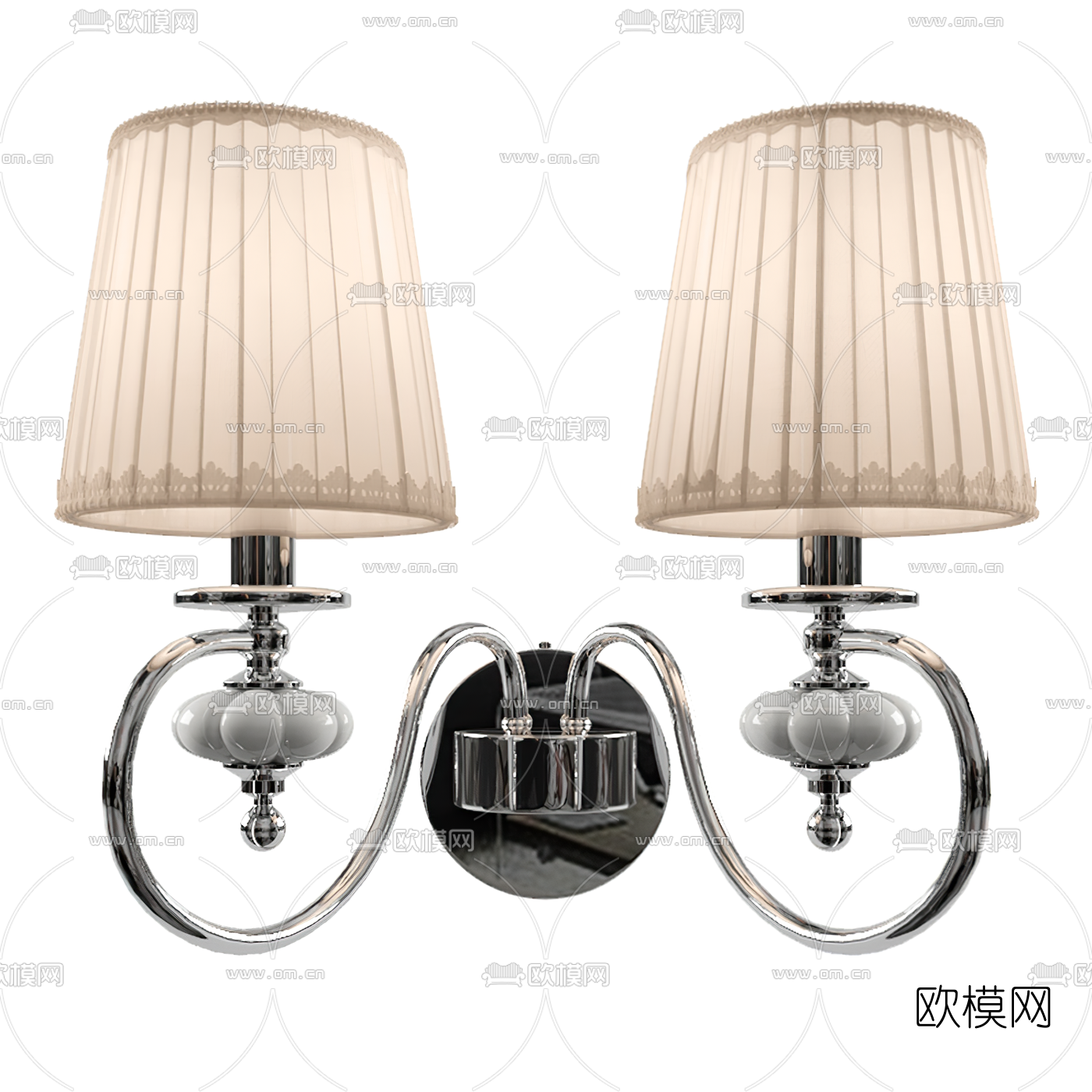 欧式金属壁灯3d模型下载