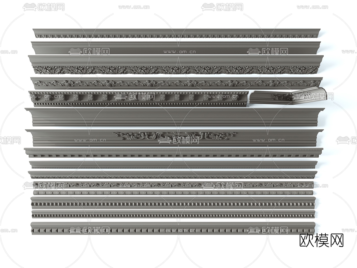 欧式雕花石膏线3d模型下载
