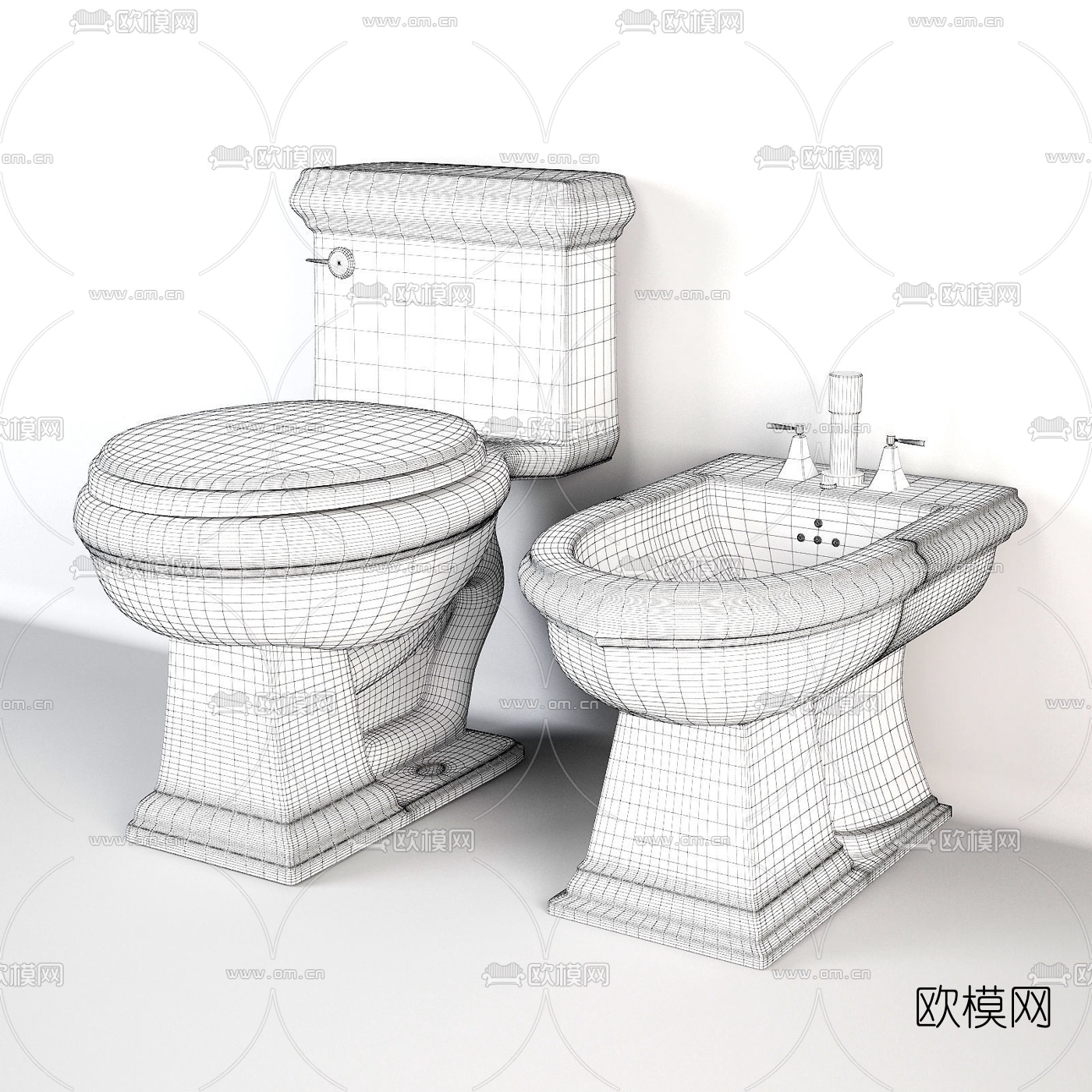 简欧马桶坐便器3d模型