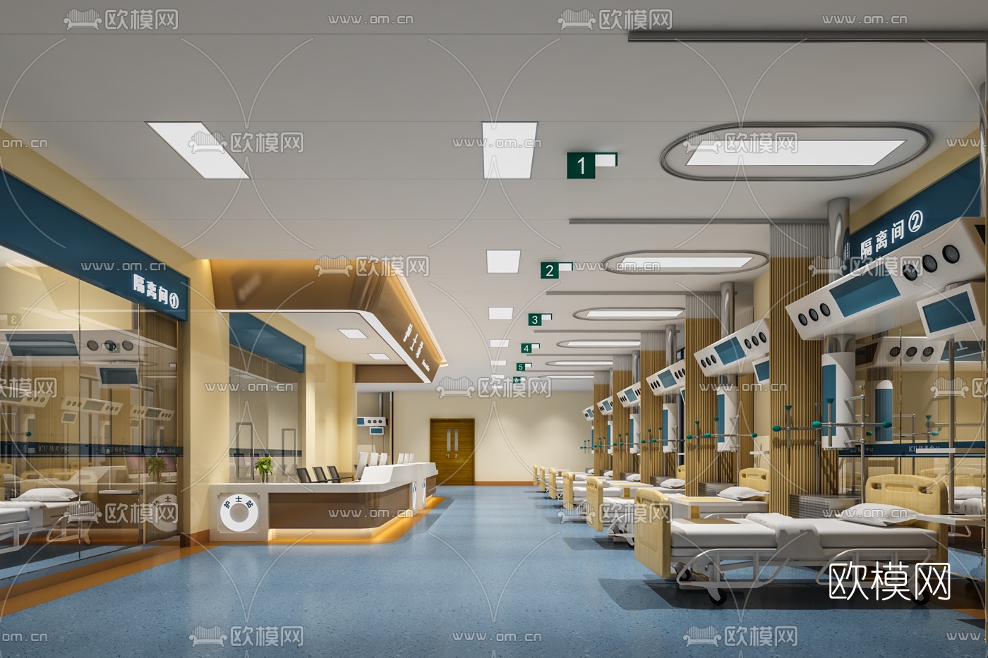 现代医疗诊所3d模型