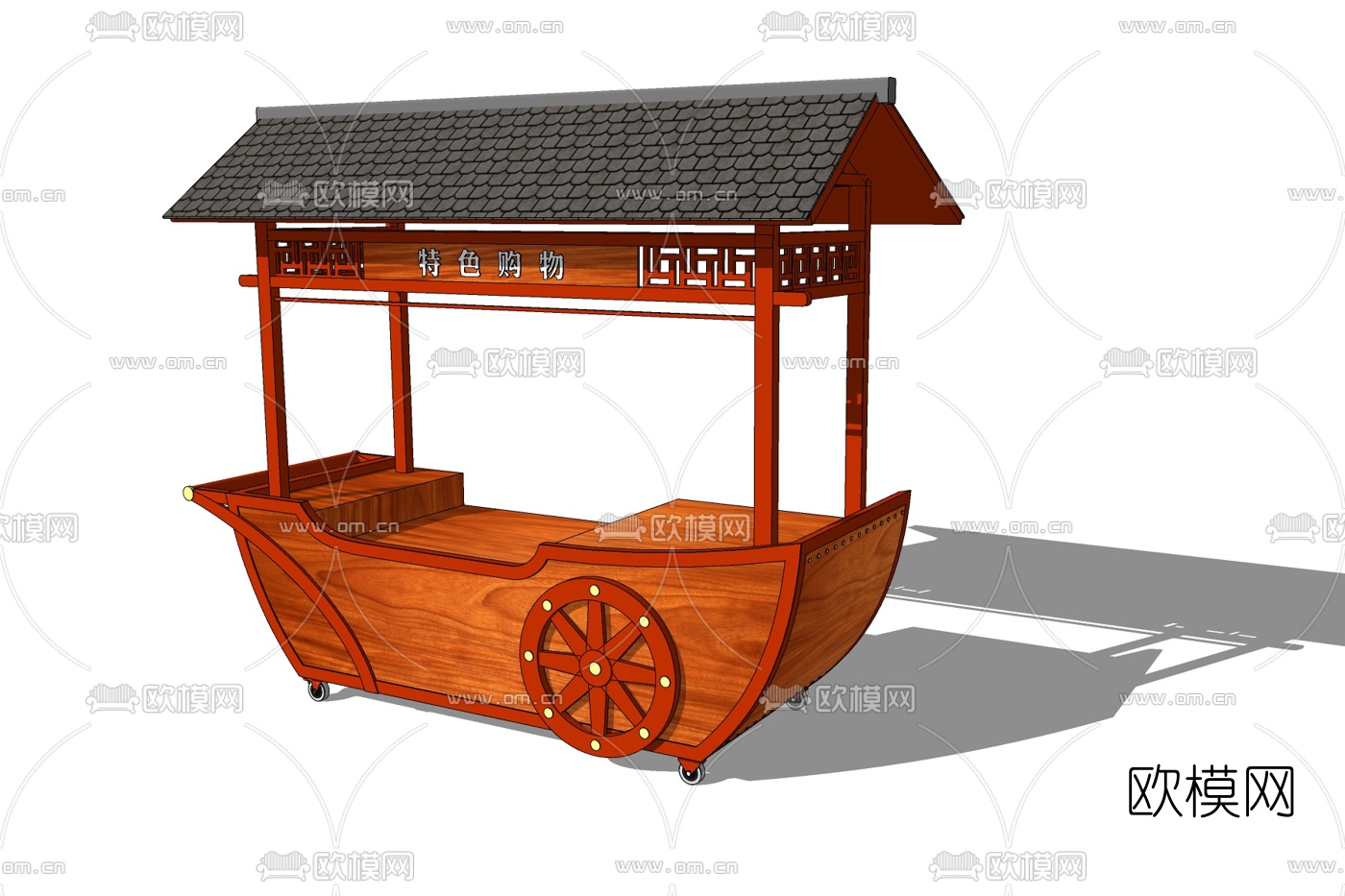 新中式民俗货架免费su模型下载