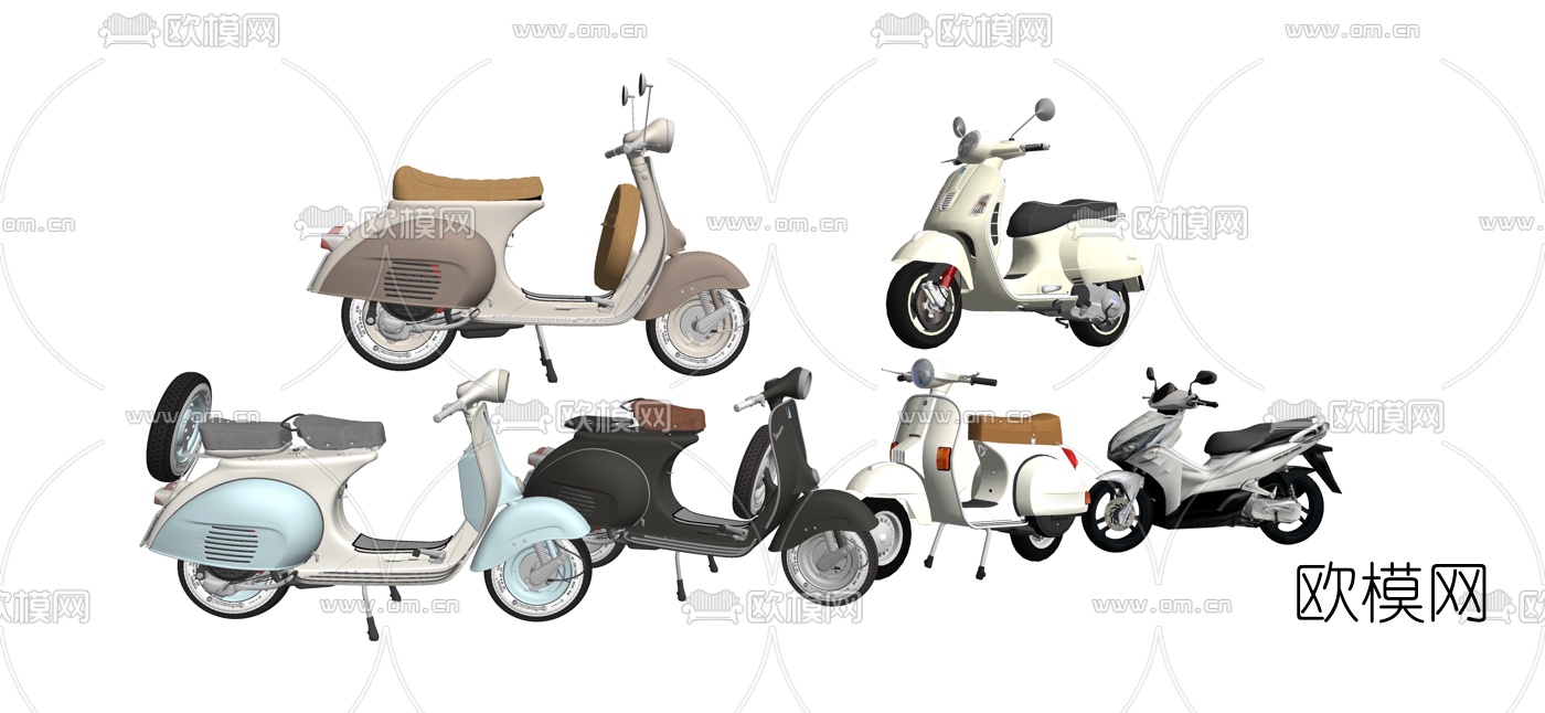 现代电动车摩托车su模型