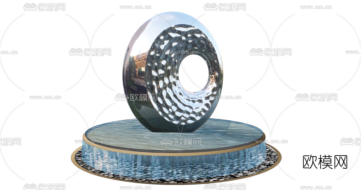 现代异形不锈钢雕塑su模型