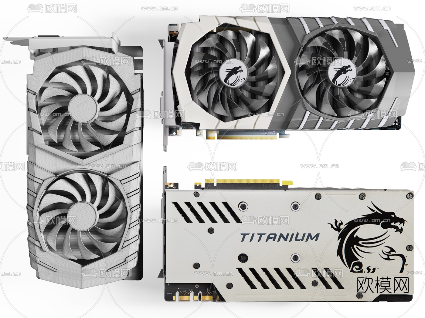 现代游戏显卡3d模型下载