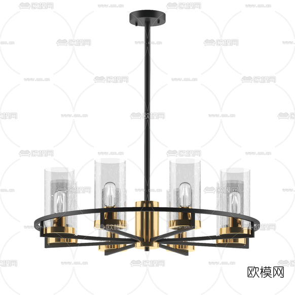 现代金属吊灯3d模型下载