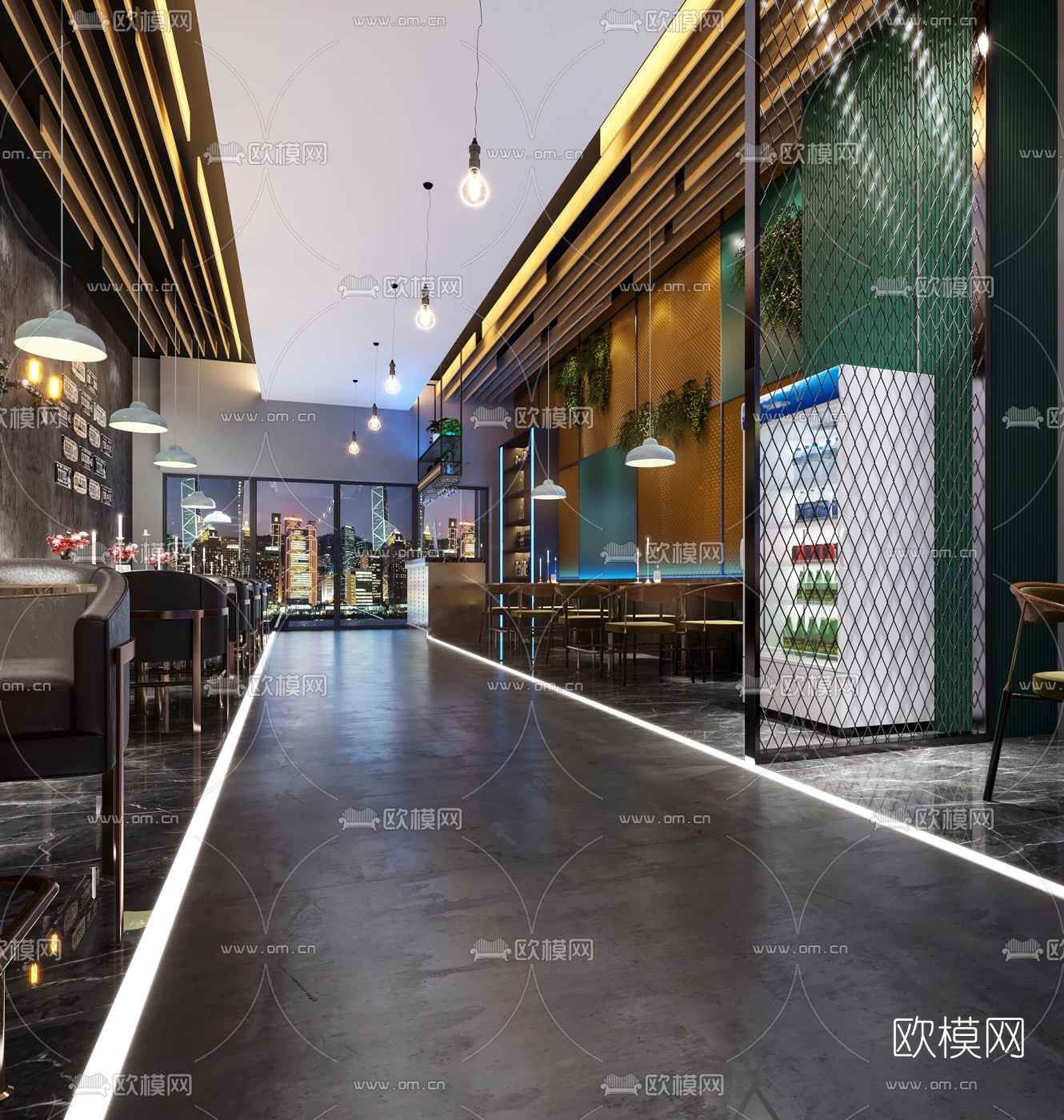 工业风火锅店3d模型